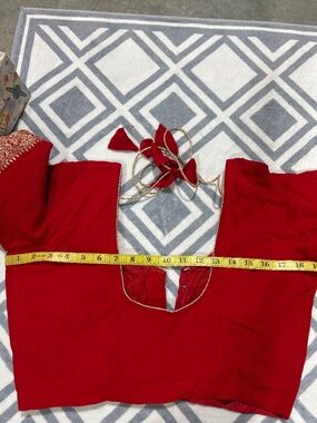 Bright red India Pakistani saree blouse